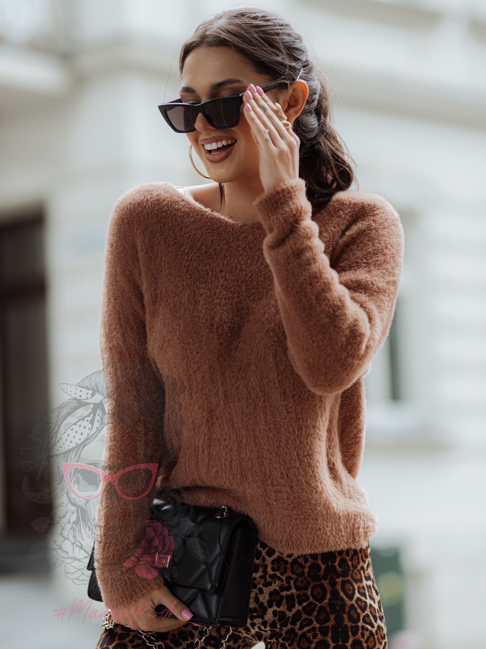 Sweterek moherowy Soesz karmelowy