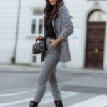 Komplet garnitur damski Bleces biało-czarny