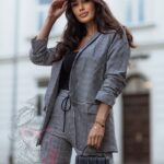 Komplet garnitur damski Bleces biało-czarny