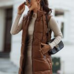 Kamizelka pikowana Cosy karmelowa