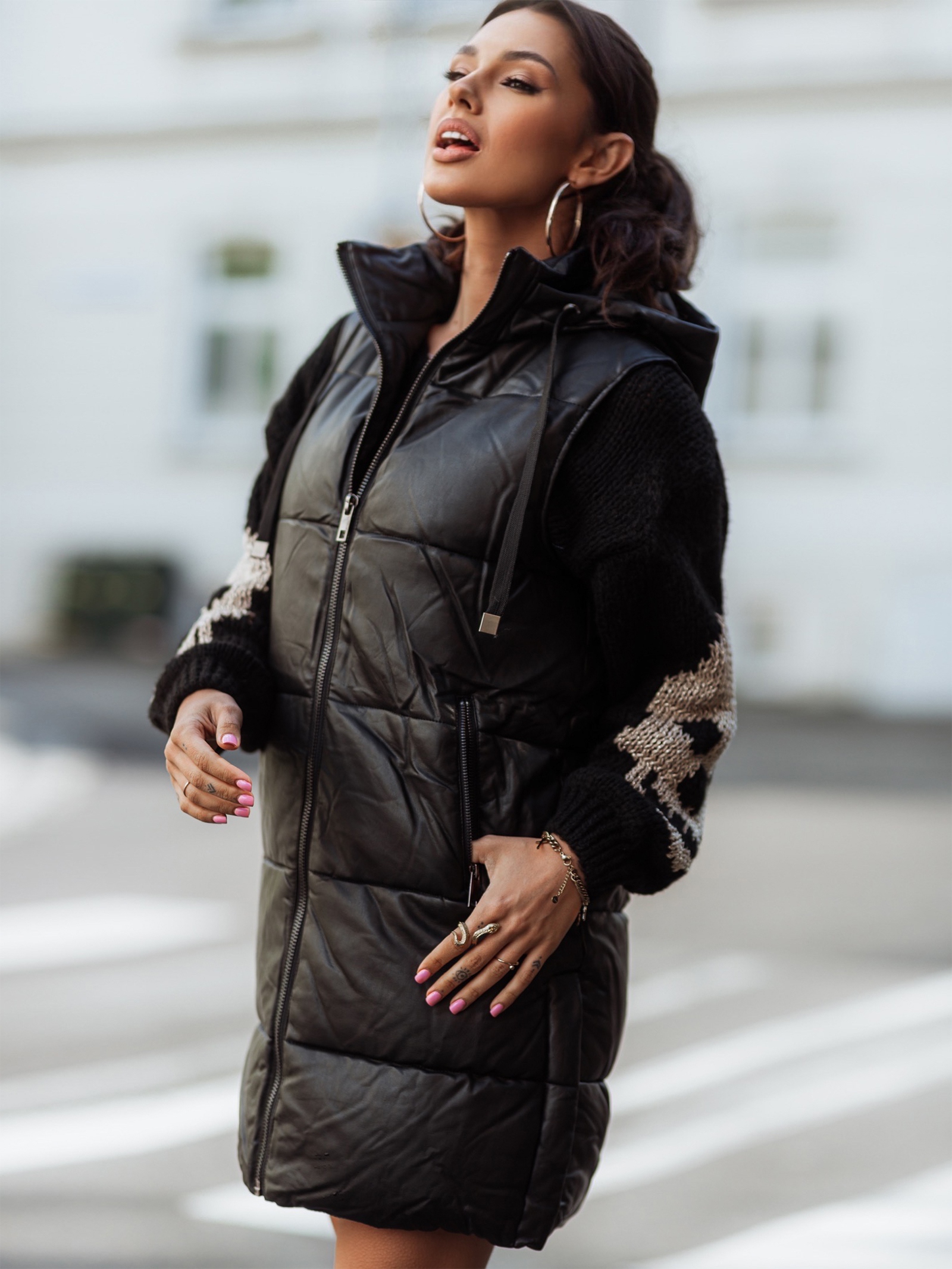 Kamizelka pikowana Cosy czarna