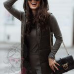 Kamizelka pikowana Cosy khaki