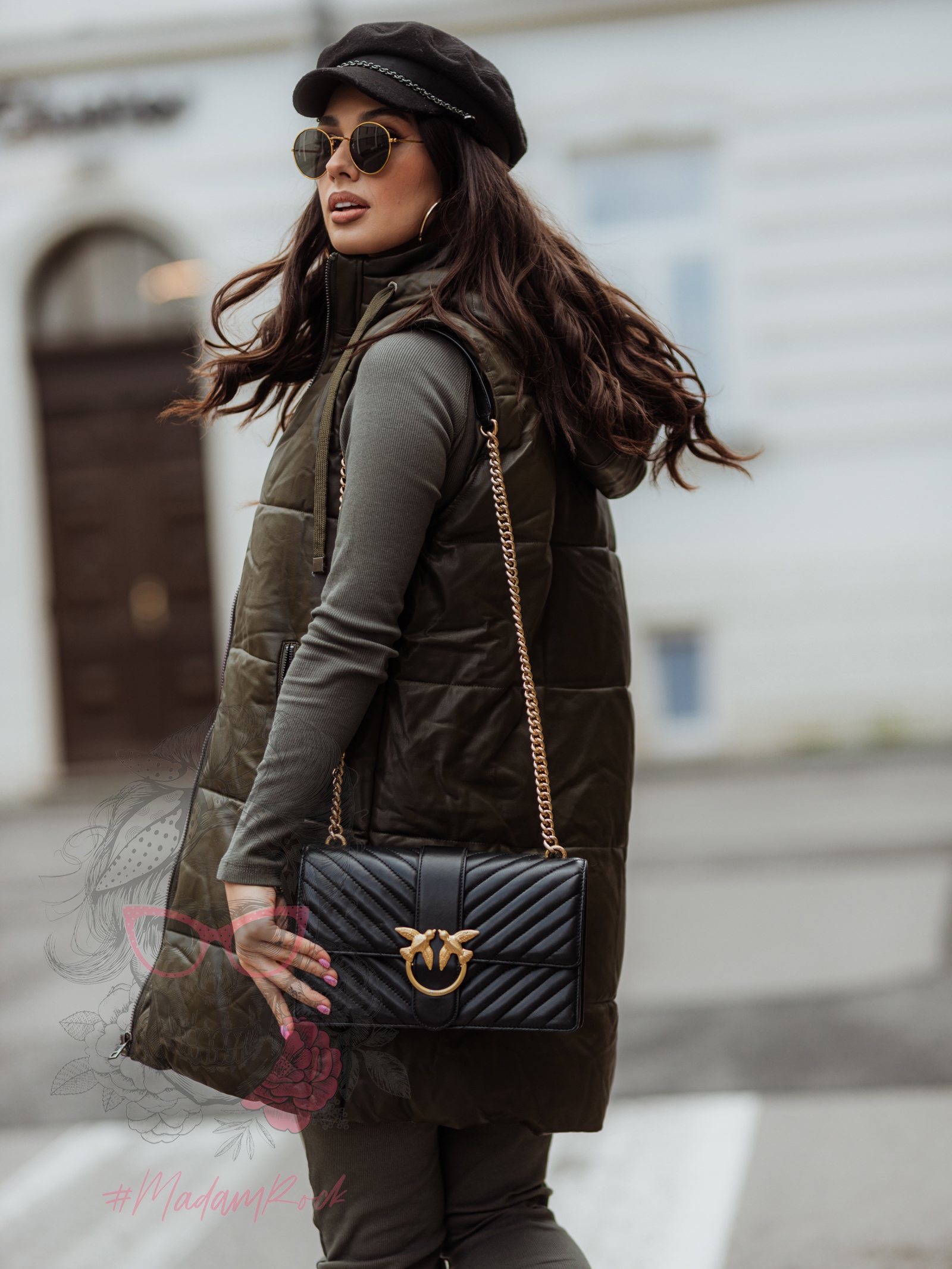 Kamizelka pikowana Cosy khaki