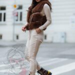 Kamizelka futrzana Luxury brązowa