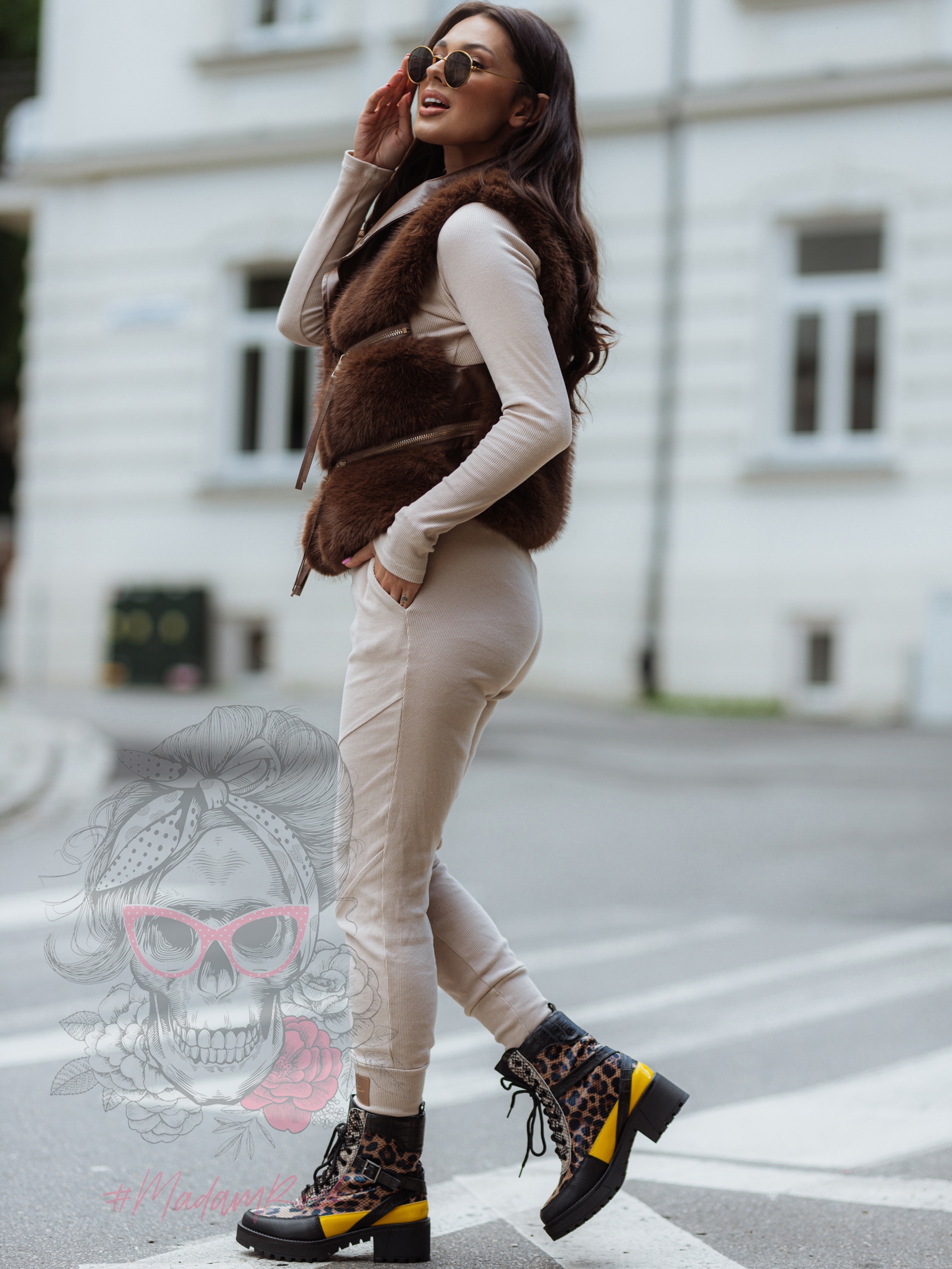 Kamizelka futrzana Luxury brązowa Kamizelka futrzana Luxury brązowa