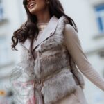 Kamizelka futrzana Luxury cappuccino