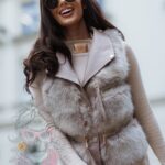 Kamizelka futrzana Luxury cappuccino