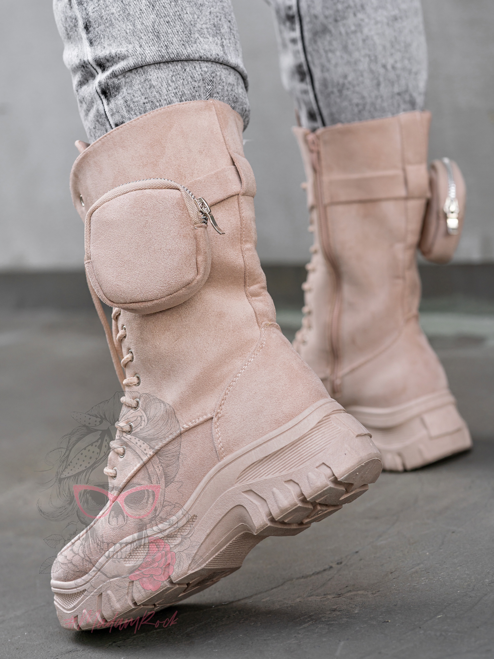 Trapery z kieszonką Madam Suset beżowe