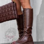 Workery długie sznurowane Rock Bogotto brązowe