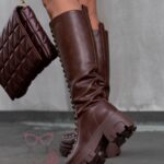 Workery długie sznurowane Rock Bogotto brązowe