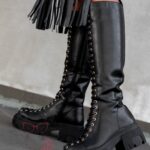 Workery długie sznurowane Rock Bogotto czarne