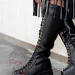 Workery długie sznurowane Rock Bogotto czarne