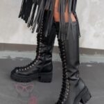 Workery długie sznurowane Rock Bogotto czarne