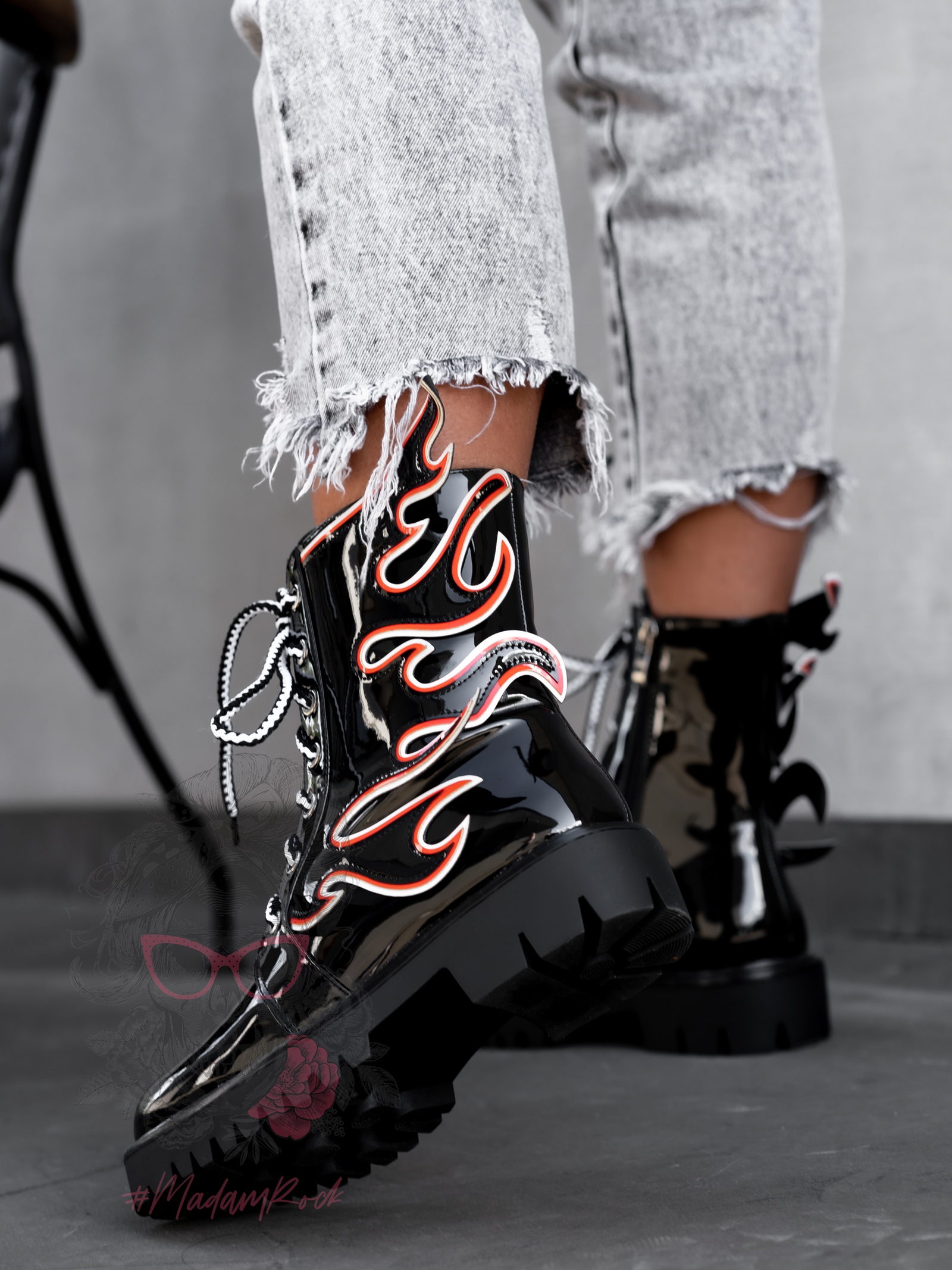 Workery lakierowane Rock Fire czarne Workery lakierowane Rock Fire czarne