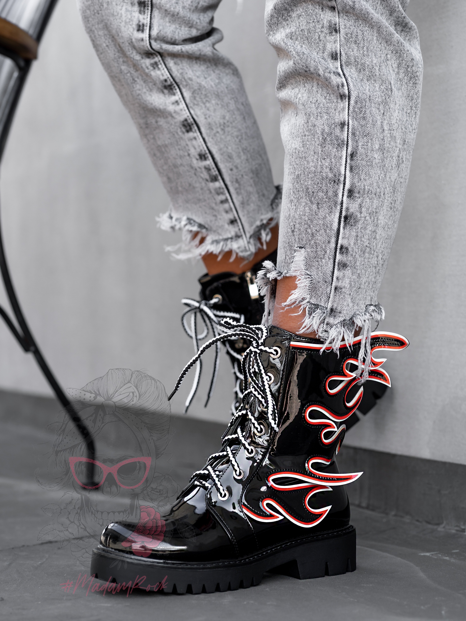 Workery lakierowane Rock Fire czarne Workery lakierowane Rock Fire czarne