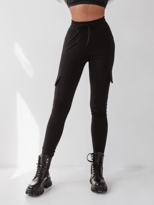 Spodnie z wysokim stanem Ola Voga Comfort Sport czarne