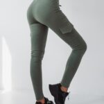 Spodnie z wysokim stanem Ola Voga Comfort Sport khaki