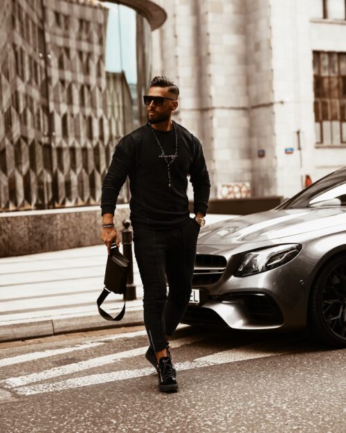 Komplet męski Ola Voga Sharp Font czarny