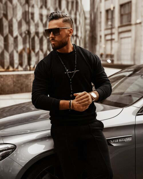 Komplet męski Ola Voga Sharp Font czarny