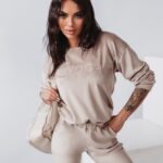 Komplet welurowy Soft Luxury Ola Voga beżowy