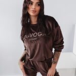 Komplet welurowy Soft Luxury Ola Voga brązowy