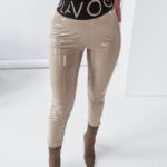 Legginsy winylowe Ola Voga Latex j.beżowe