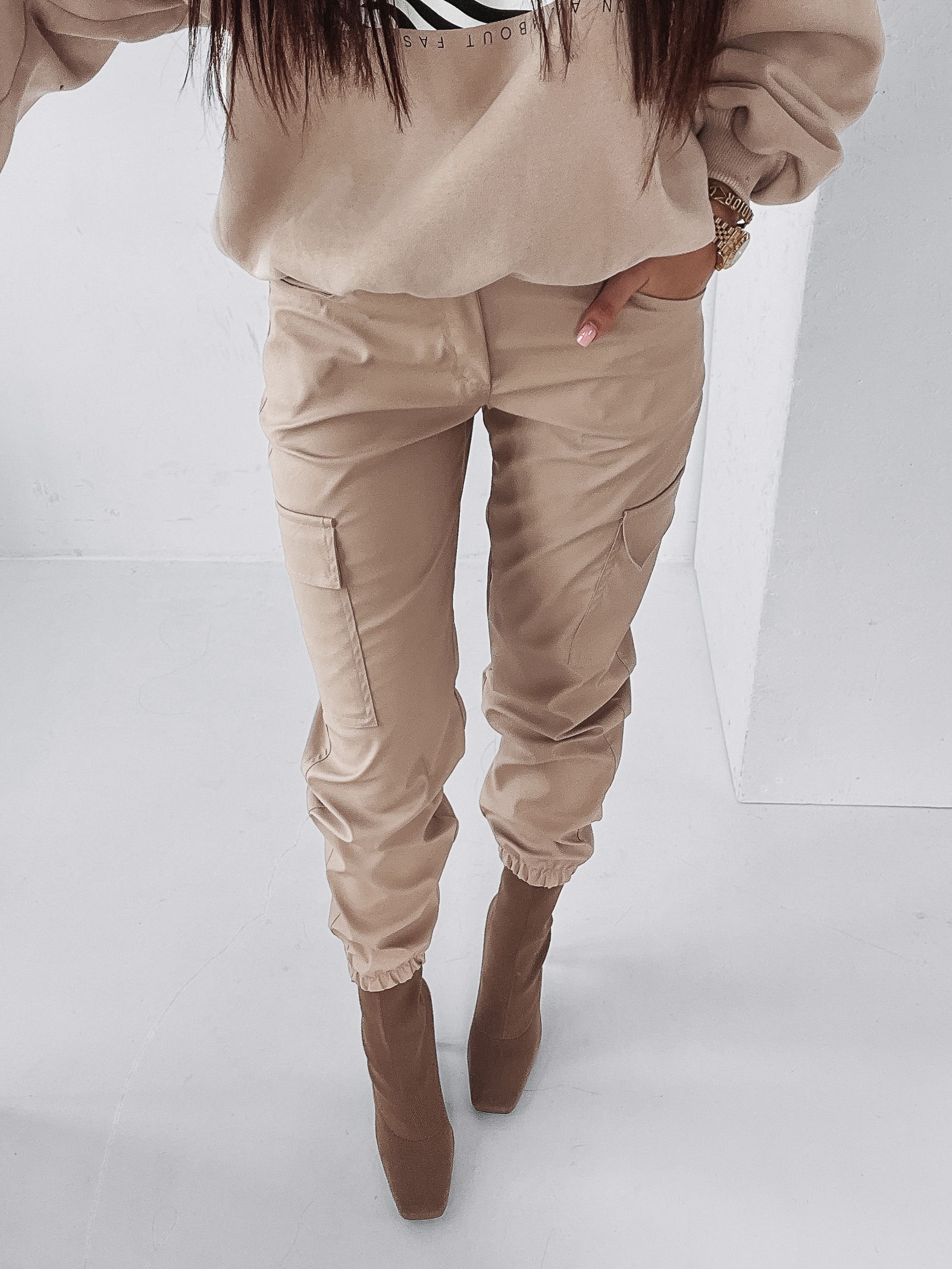 Spodnie bojówki Modern Fighter Ola Voga beżowe