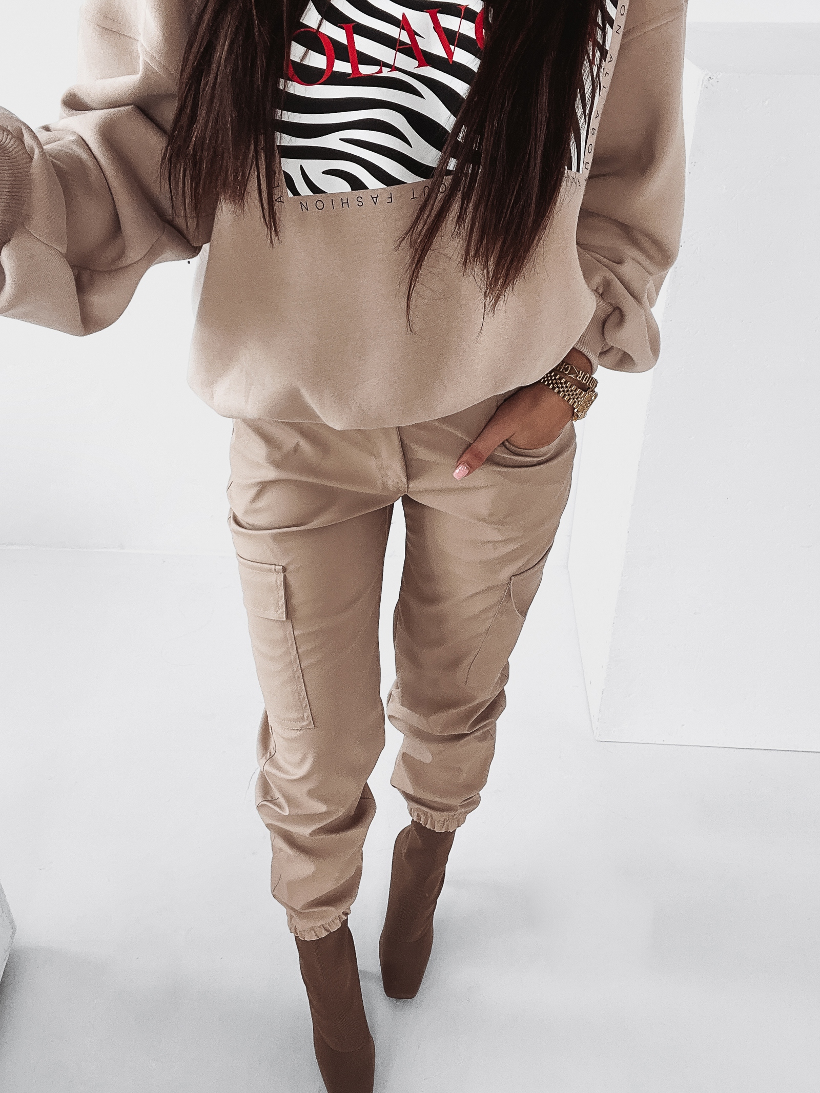 Spodnie bojówki Modern Fighter Ola Voga beżowe Spodnie bojówki Modern Fighter Ola Voga beżowe