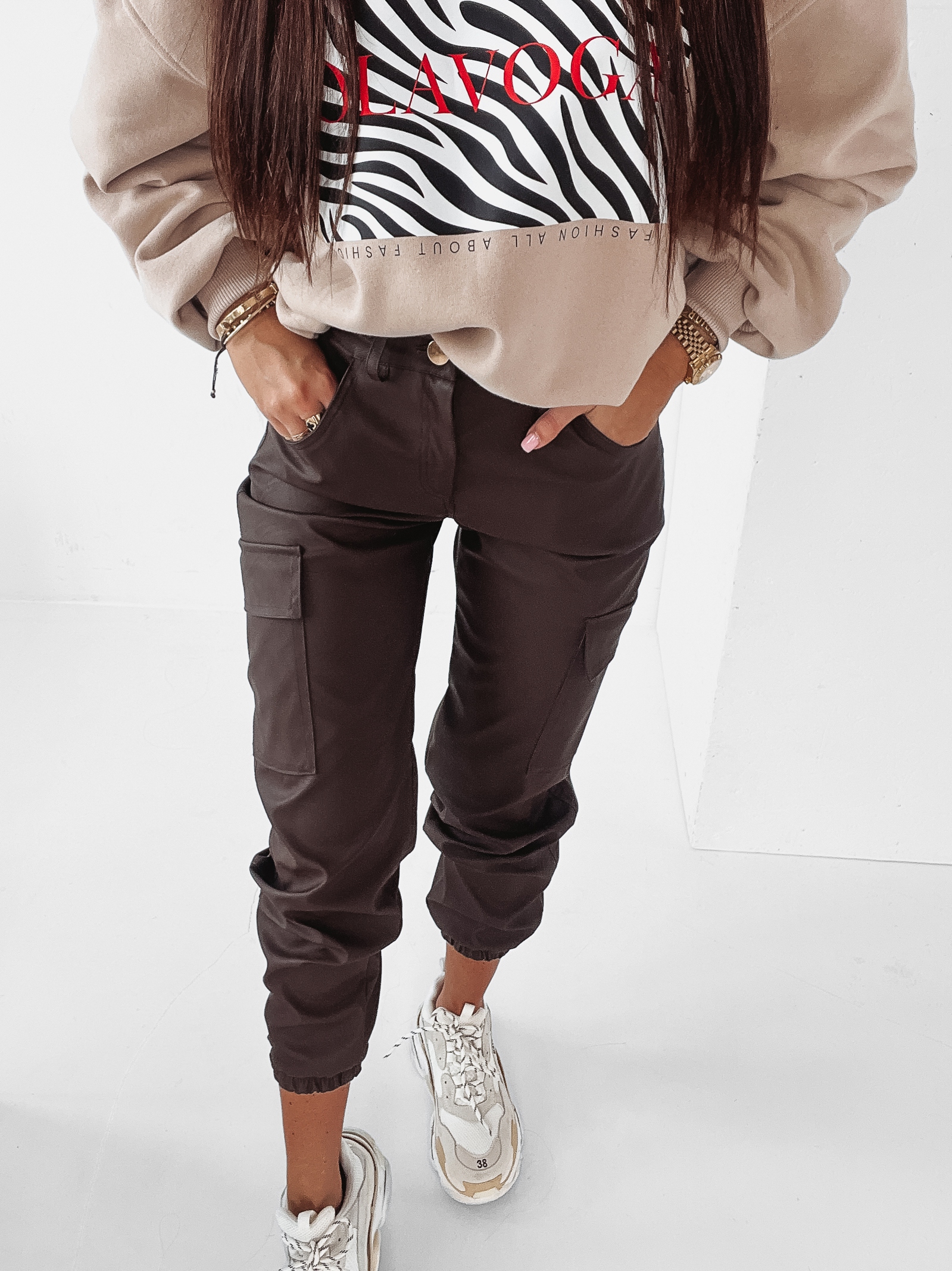 Spodnie bojówki Modern Fighter Ola Voga brązowe