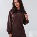 Sukienka dresowa Ola Voga Cute & Soft brązowa