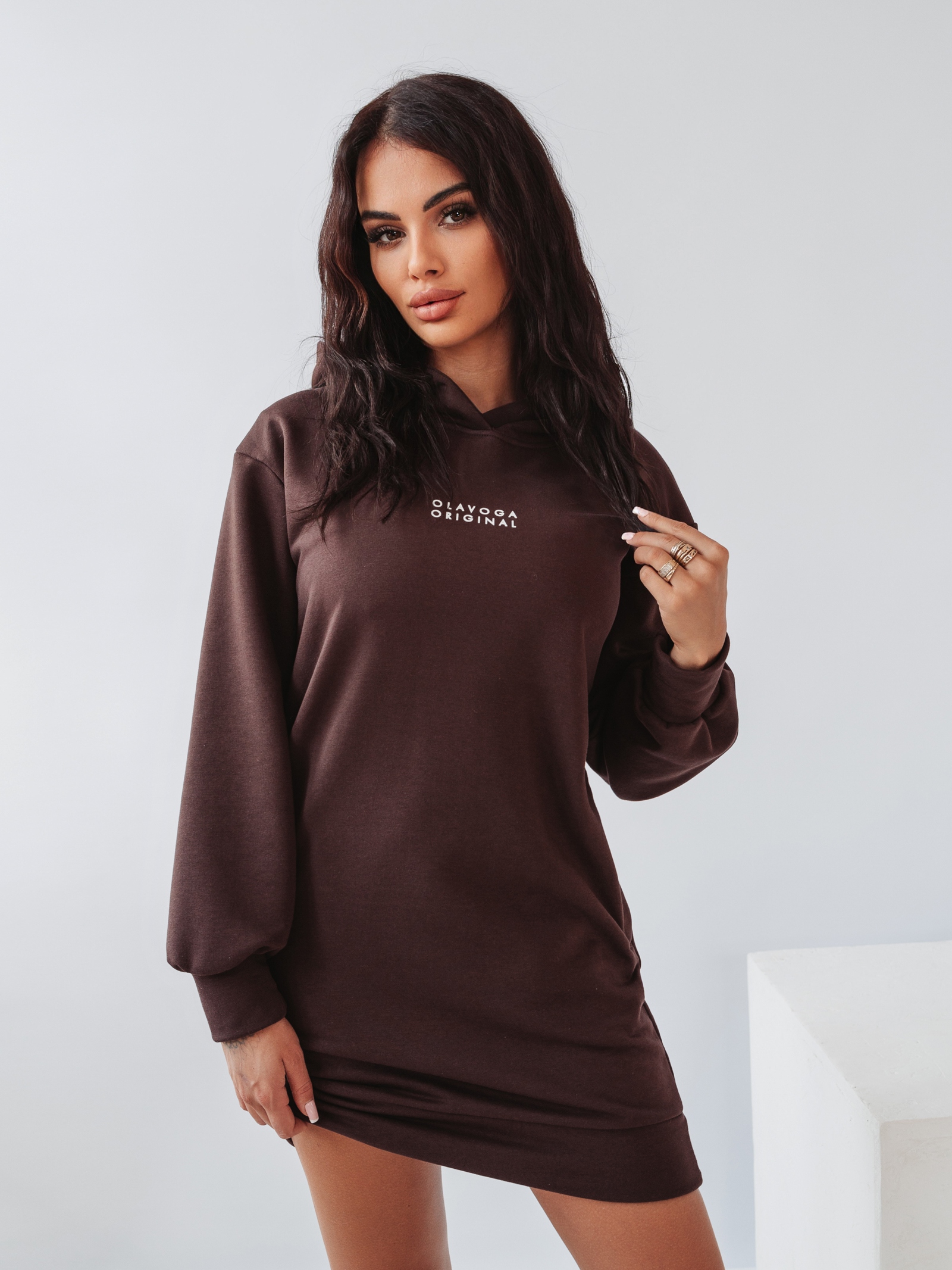 Sukienka dresowa Ola Voga Cute & Soft brązowa