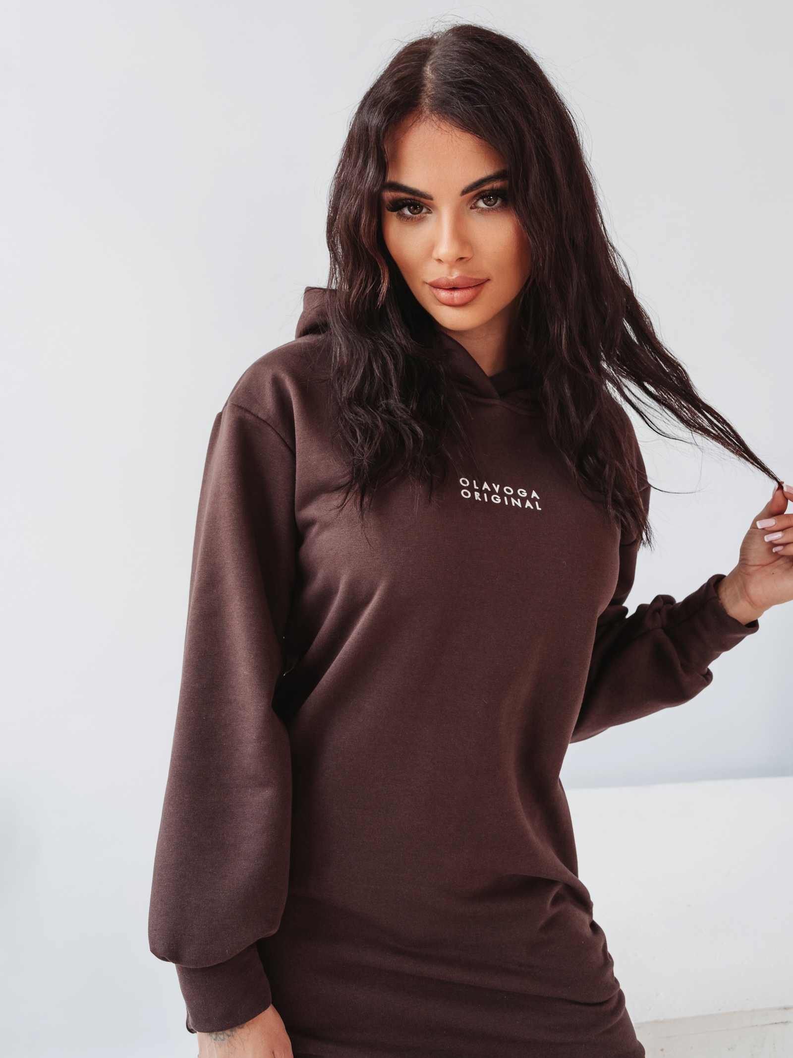 Sukienka dresowa Ola Voga Cute & Soft brązowa