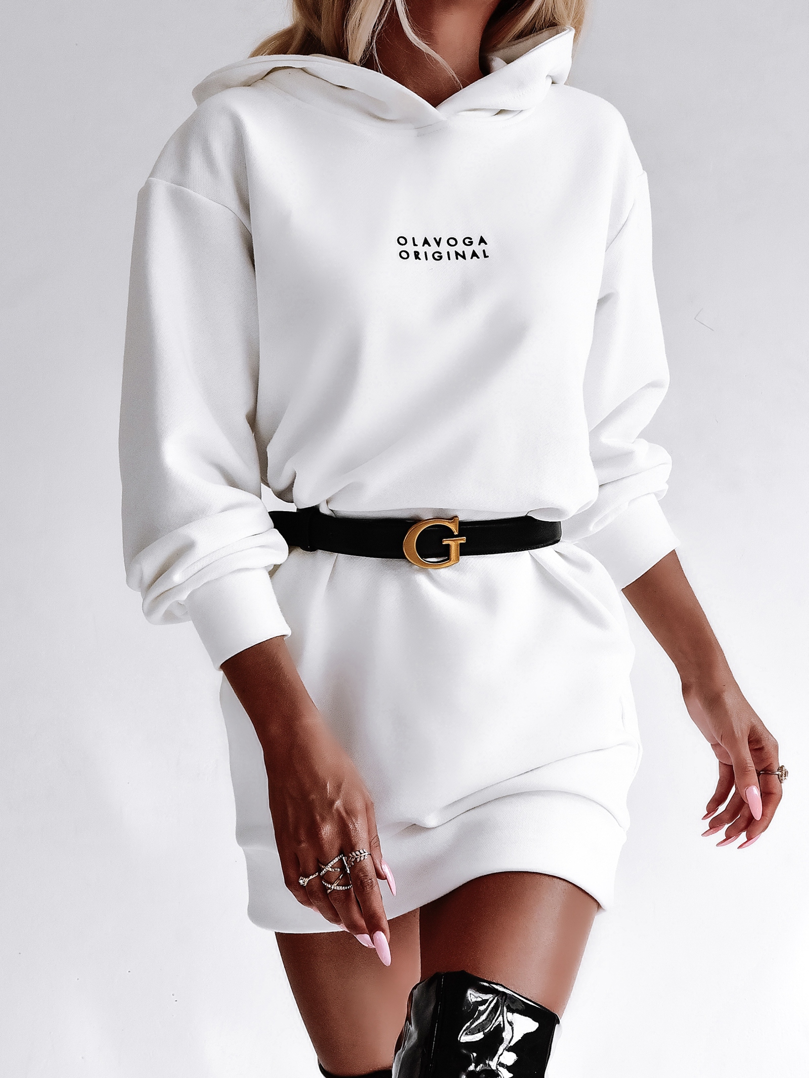 Sukienka dresowa Ola Voga Cute & Soft ecru