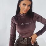 Body welurowe Ola Voga Pretty brązowe