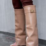 Kozaki koturny Madam Givme beżowe