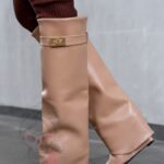 Kozaki koturny Madam Givme beżowe