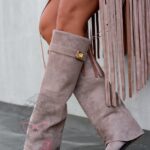 Kozaki koturny Madam Givme cappuccino