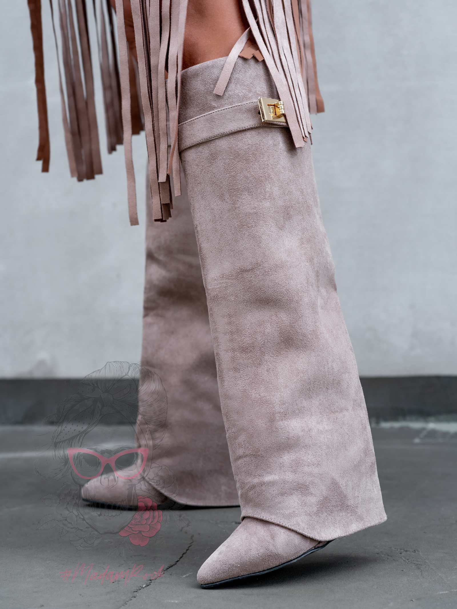 Kozaki koturny Madam Givme cappuccino