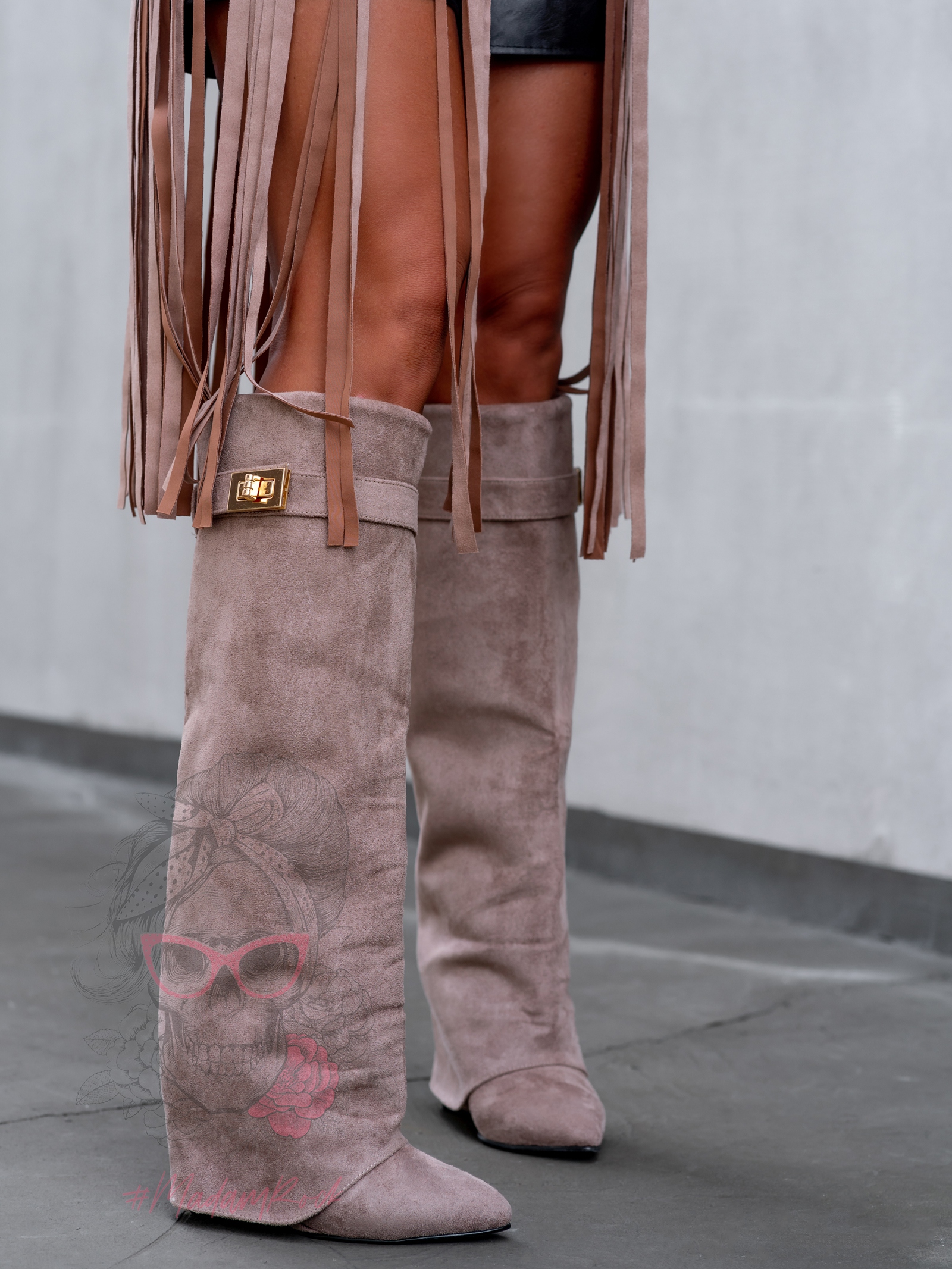 Kozaki koturny Madam Givme cappuccino