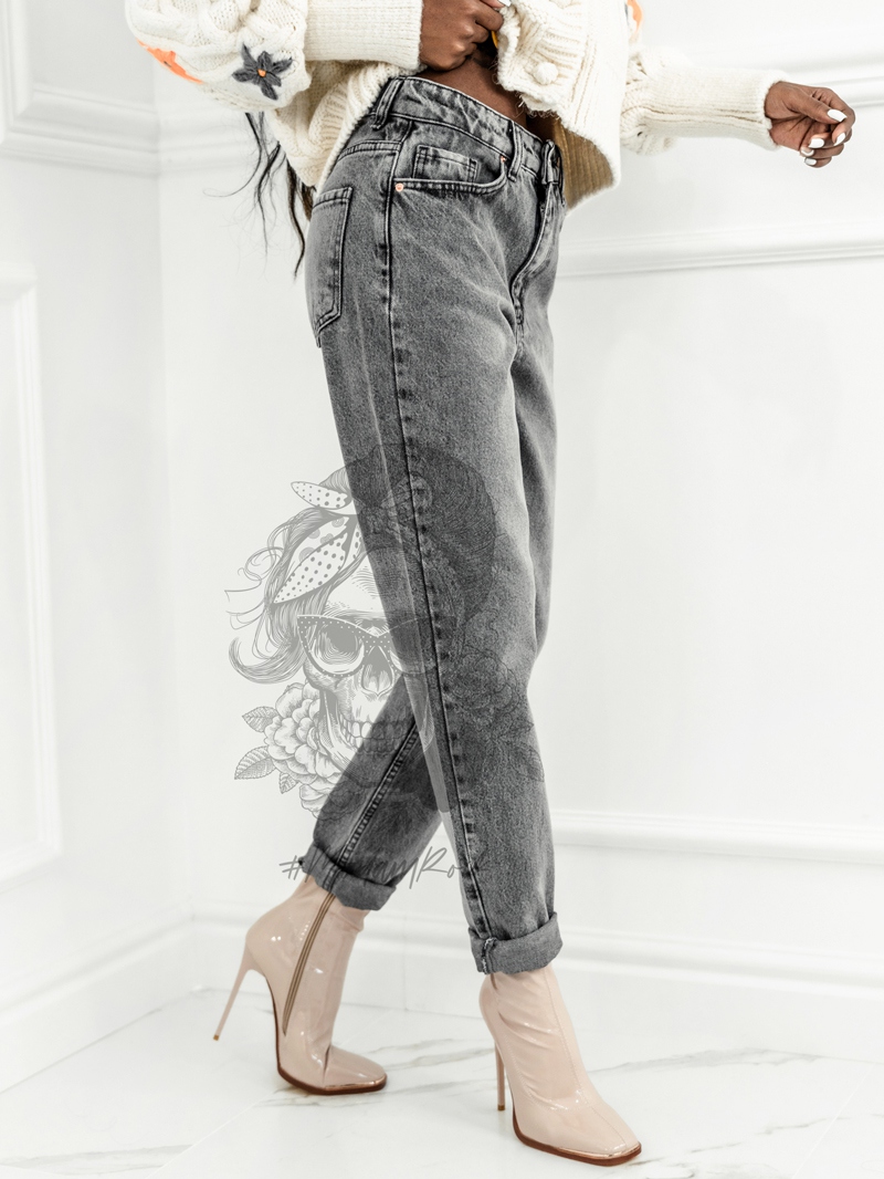 Spodnie jeansowe Classic Mom Fit szare