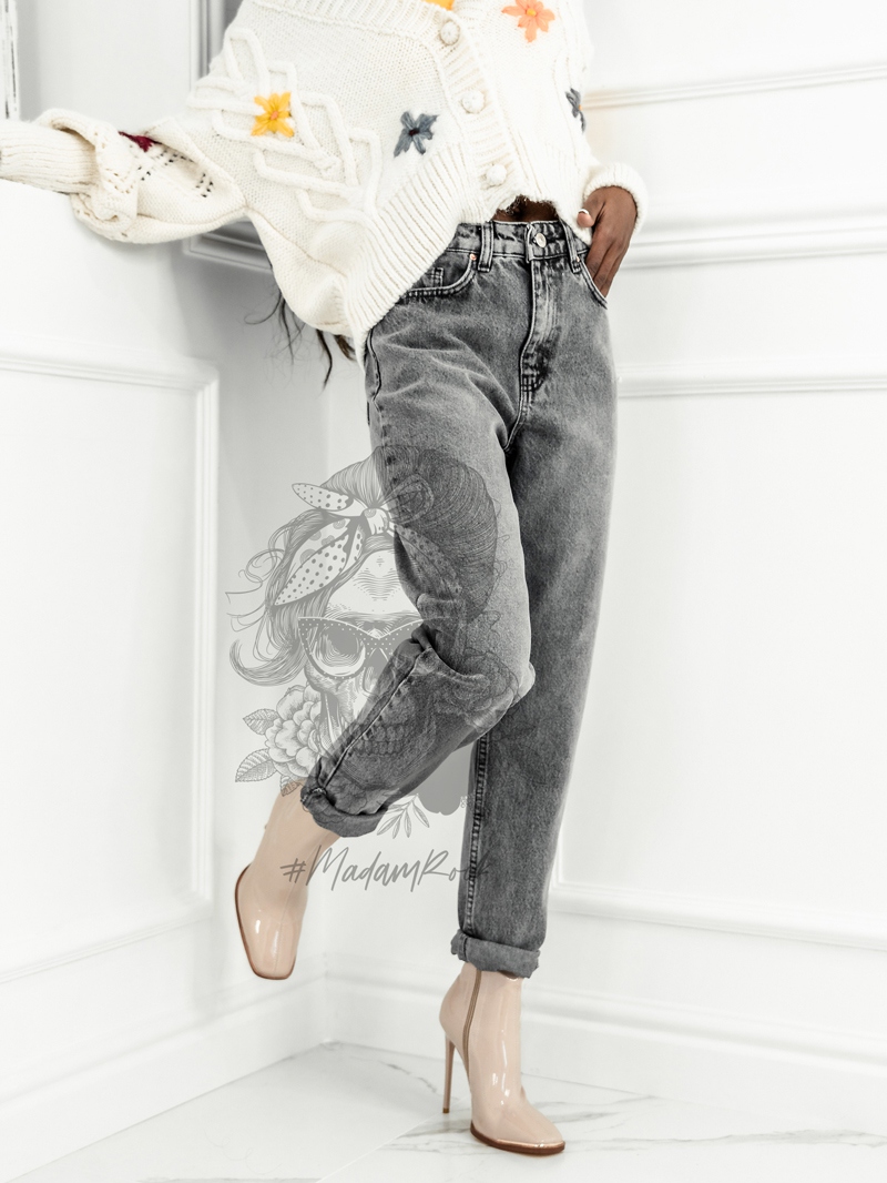 Spodnie jeansowe Classic Mom Fit szare