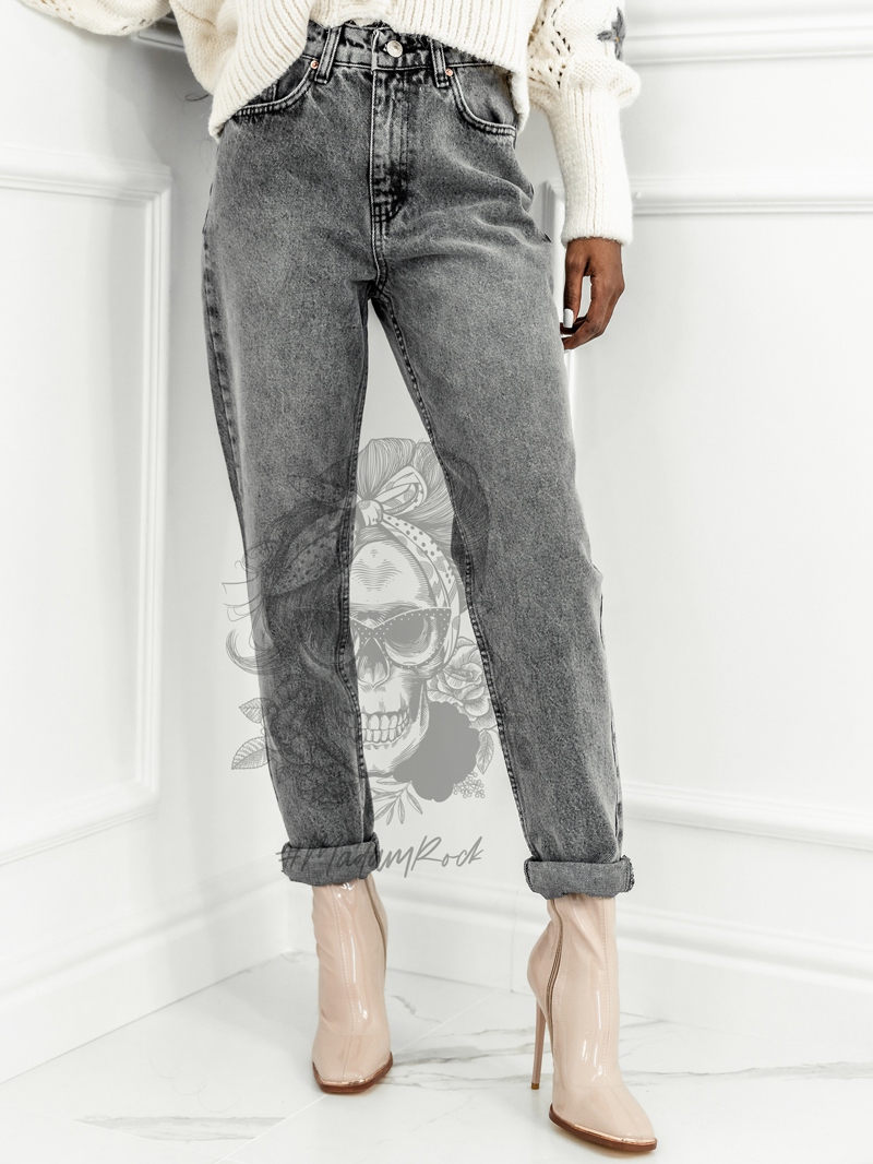 Spodnie jeansowe Classic Mom Fit szare
