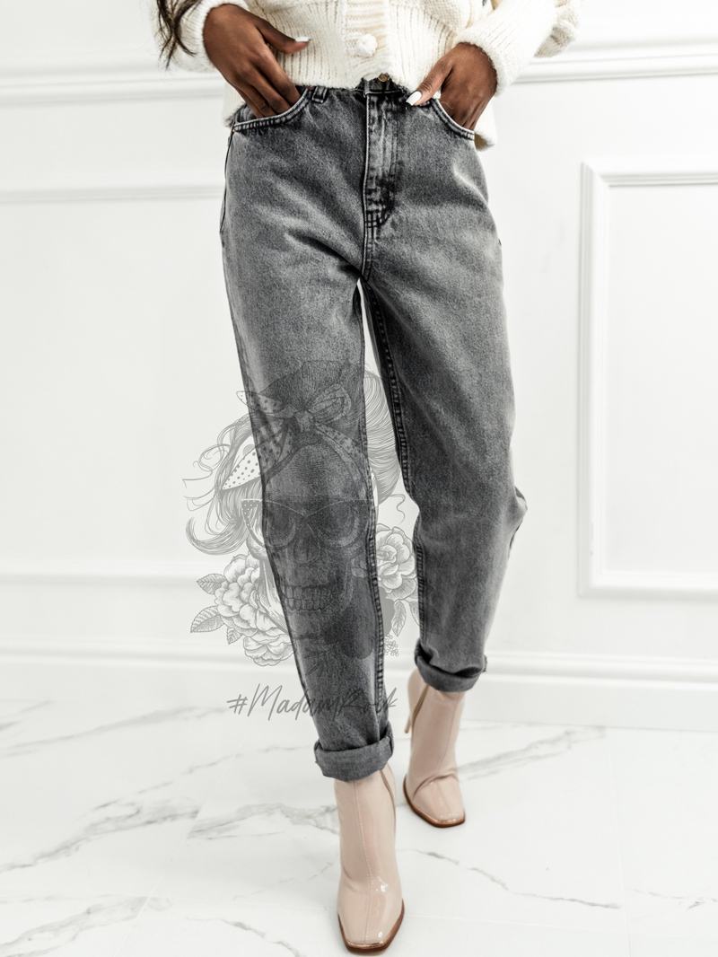 Spodnie jeansowe Classic Mom Fit szare