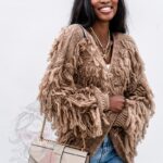 Sweter z frędzlami Marshi camel