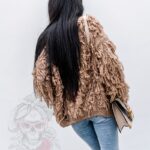 Sweter z frędzlami Marshi camel