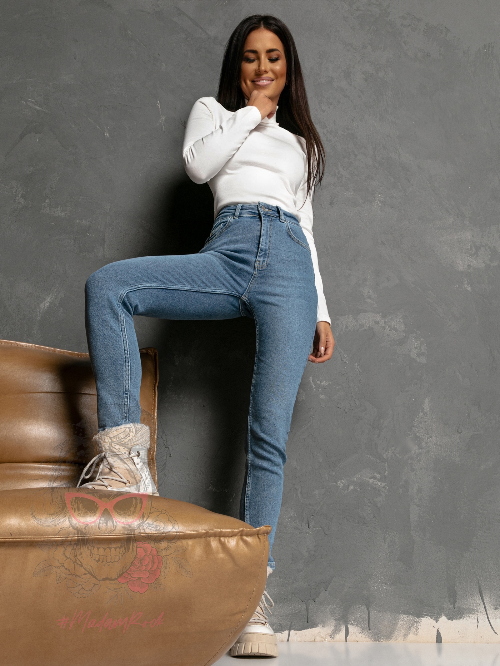 -WYPRZEDANE-Golf bawełniany Classo biały