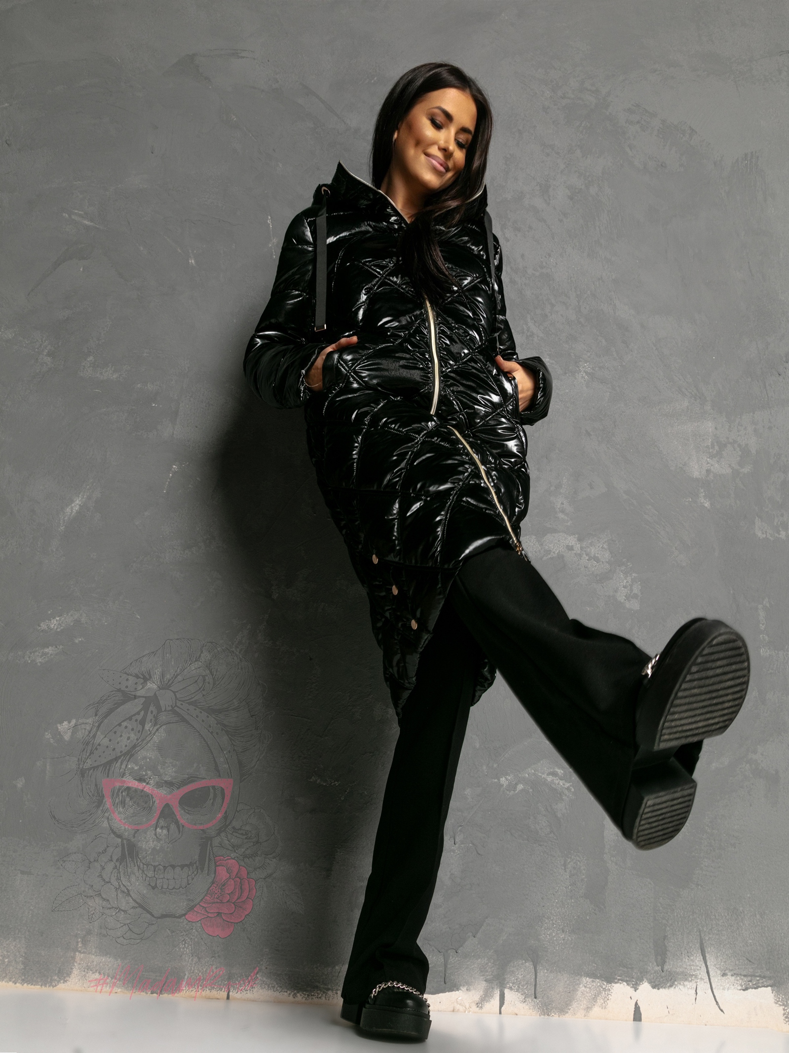 Kurtka pikowana Flamsho czarna Kurtka pikowana Flamsho czarna