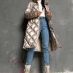 Kurtka pikowana Flamsho jasnozłota