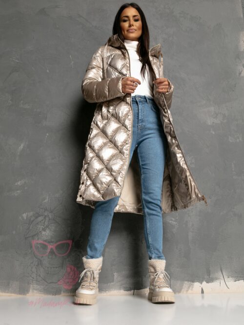 Kurtka pikowana Flamsho jasnozłota