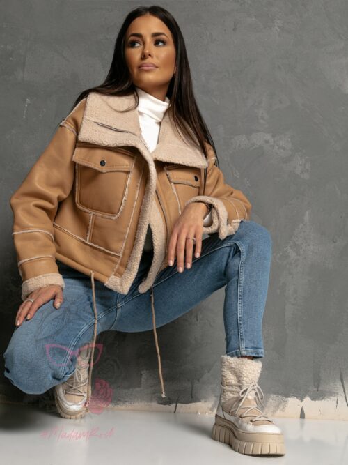 Kożuszek skórzany Szado karmelowy